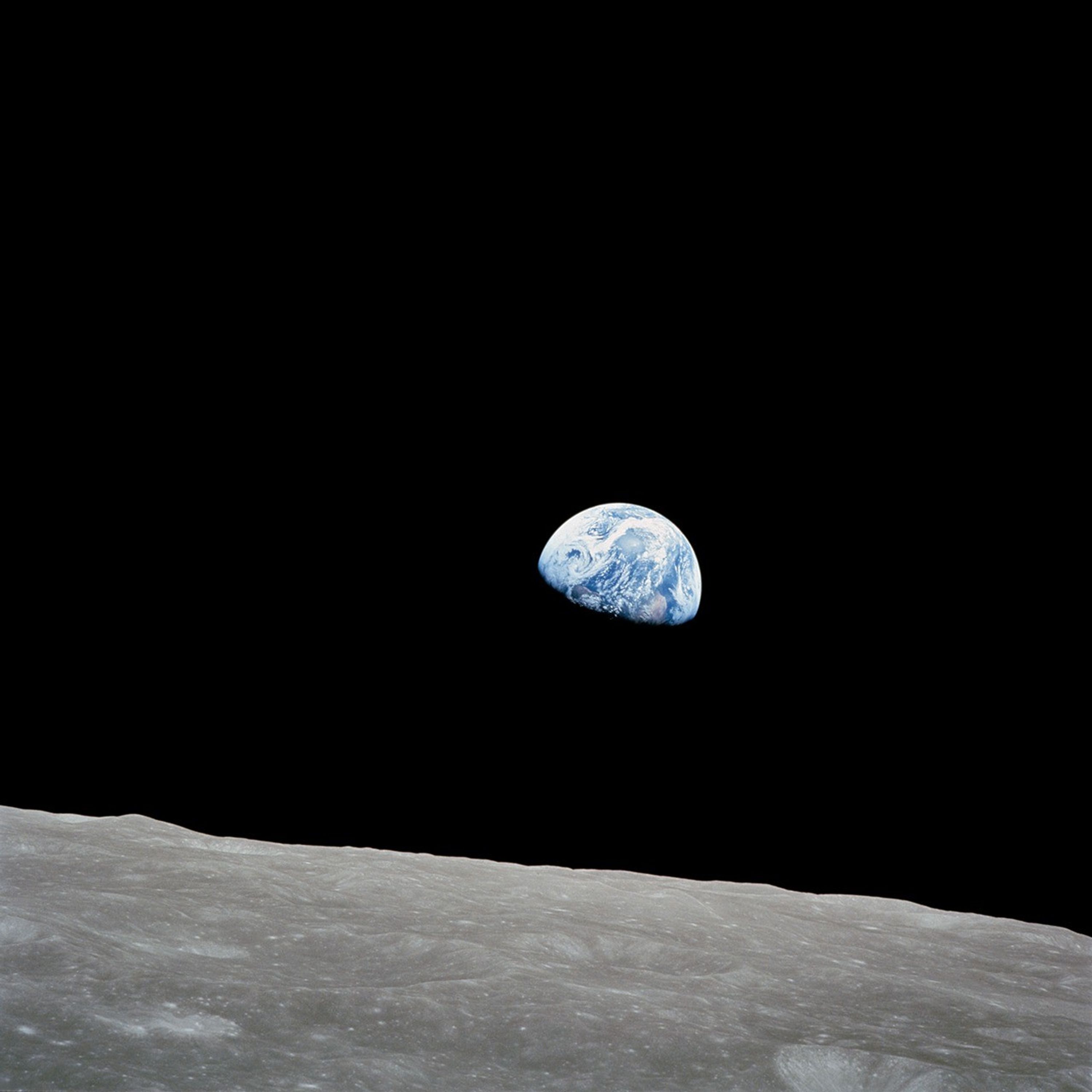 Earth above the lunar horizon, photographed on Apollo 8.